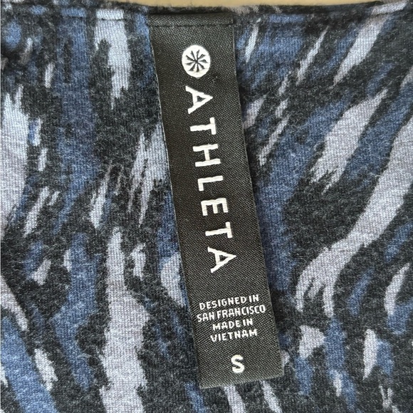 Athleta Blue and Black Patterned Mini Dress Size S Casual - Picture 8 of 10
